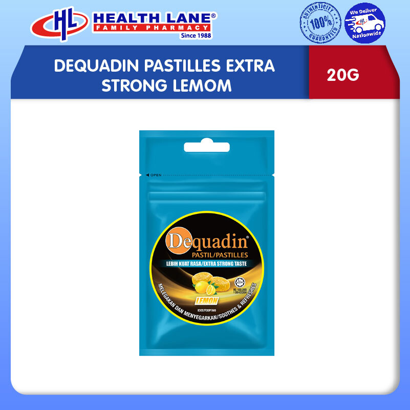 DEQUADIN PASTILLES EXTRA STRONG LEMON (20G)